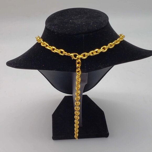 Authentic Louis Vuitton Lock & Key w/ 18k Gold Plated Chain Necklace - Picture 4 of 10